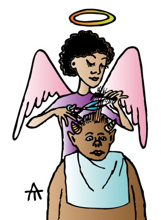 Angel Hairdresser By Alexei Talimonov | Religion Cartoon | TOONPOOL