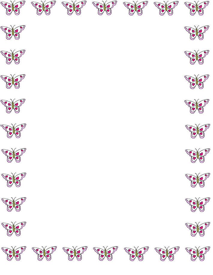 free butterfly border stationery, free printable butterfly border ...