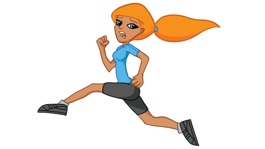Showing Cartoon Picture Of Girl Running | imagebasket.net