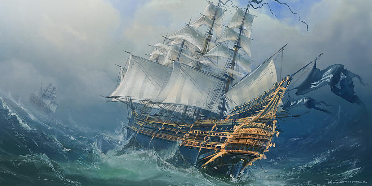 Pirate Ship concept art. | Concept Art Robert D. Brown
