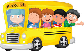 School bus cartoon | Vector | Colourbox