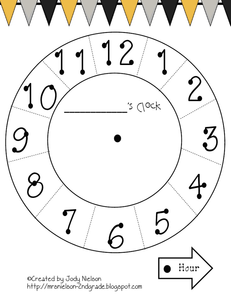 Paper Plate Clock Template.pdf | 1st Grade Math | Pinterest