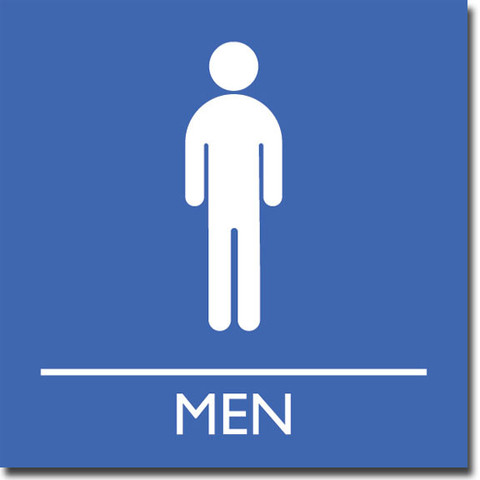 S1001 MEN WASHROOM SIGN | 8"x8" ready-made and custom signs in 24 ...