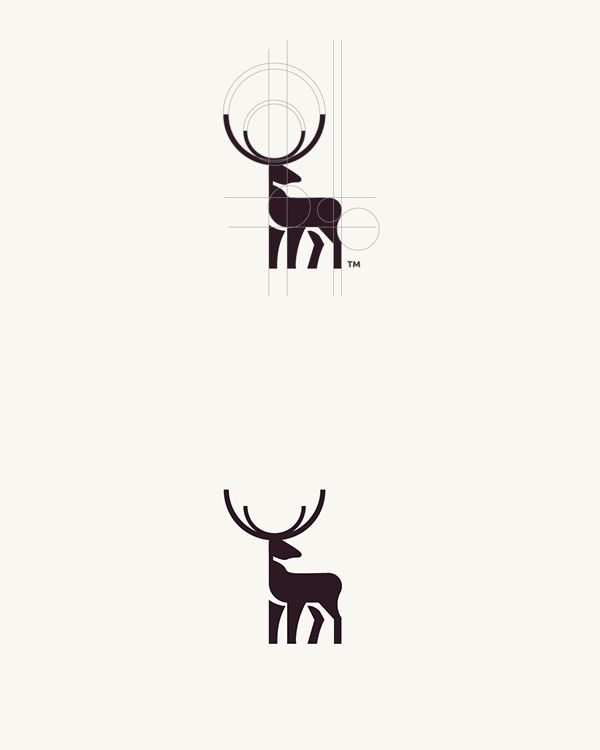 Simple deer logo illustration by Tom Anders Watkins #animallogo