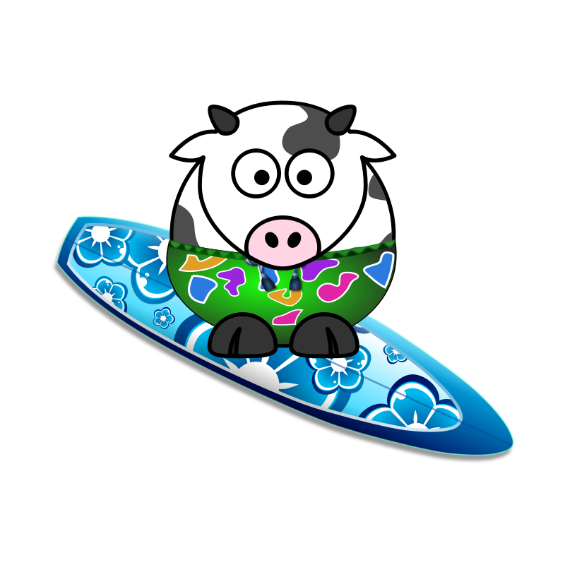 Clipart - Surfer Cow