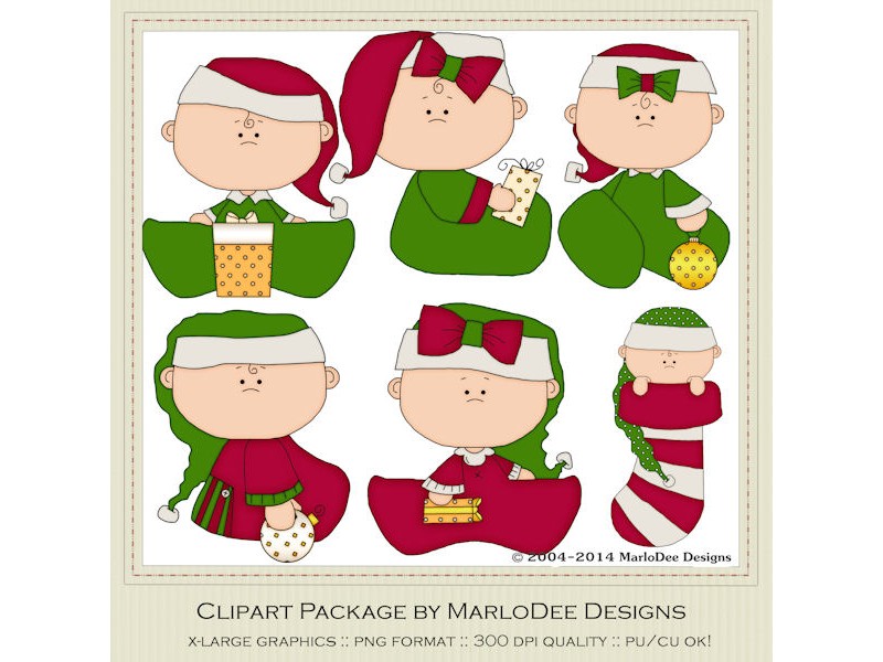 Baby Christmas 2 Clip Art Set 1 by MarloDee Designs