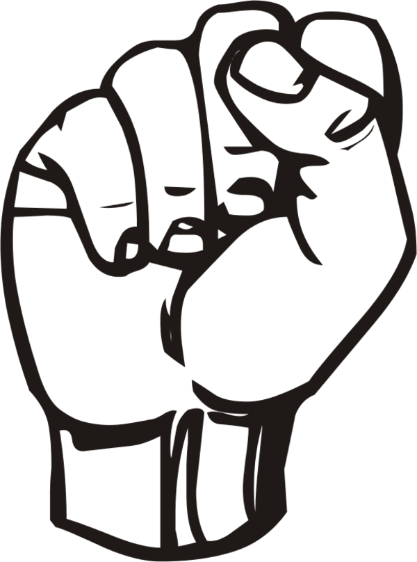 Sign language S fist - vector Clip Art