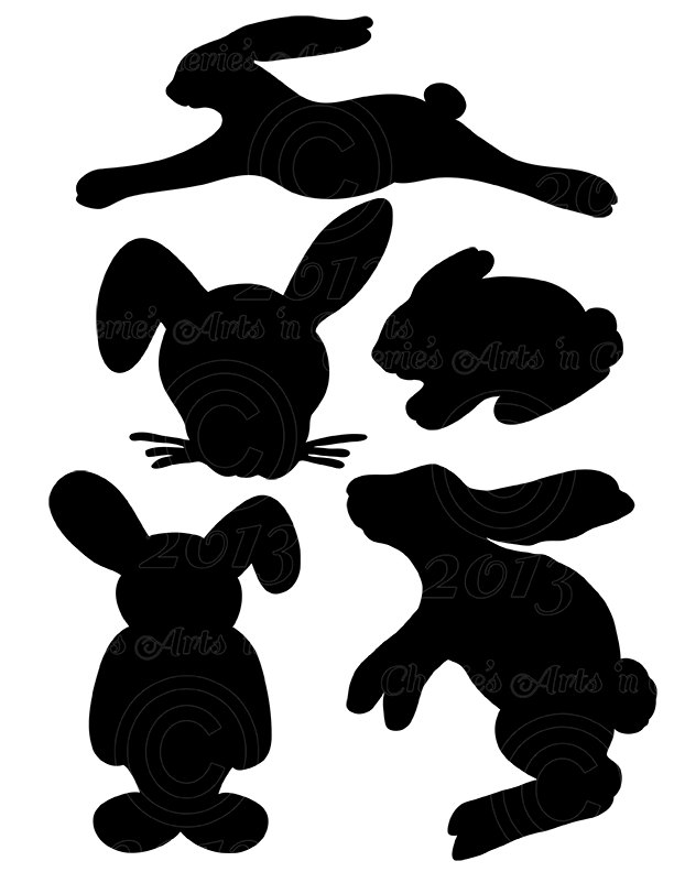 Instant Download Bunnies Silhouettes Funny by CheriesArtsnCrafts