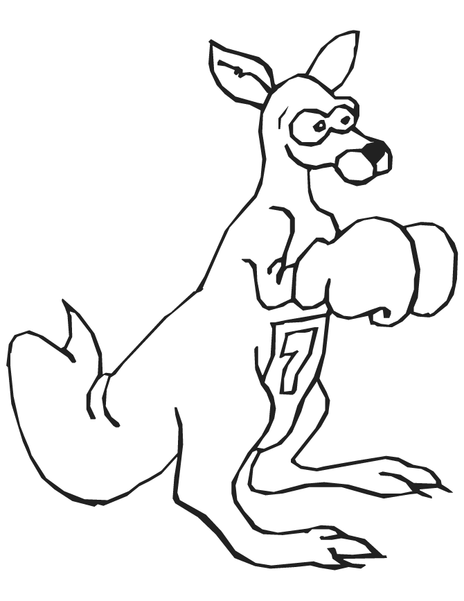 Boxing Kangaroo Coloring Page | HM Coloring Pages