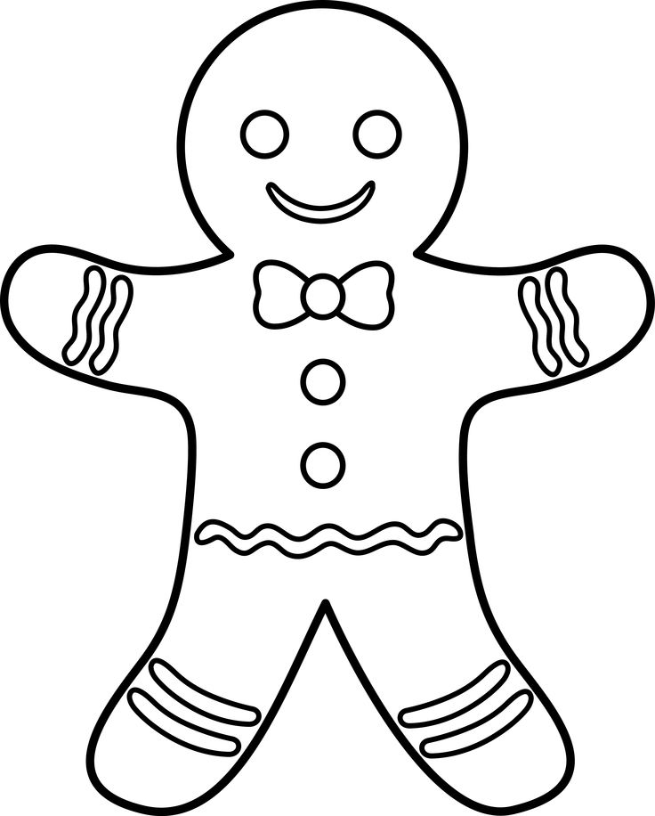 Gingerbread Man Outline Coloring Page | navidad | Pinterest