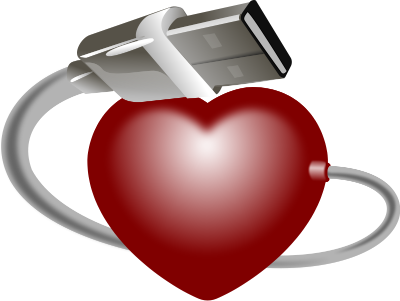 Free Stock Photos | Illustration of a red heart with a USB cable ...