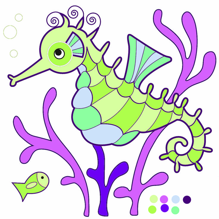 seahorse clipart | ocean animals-to sew and craft | Pinterest