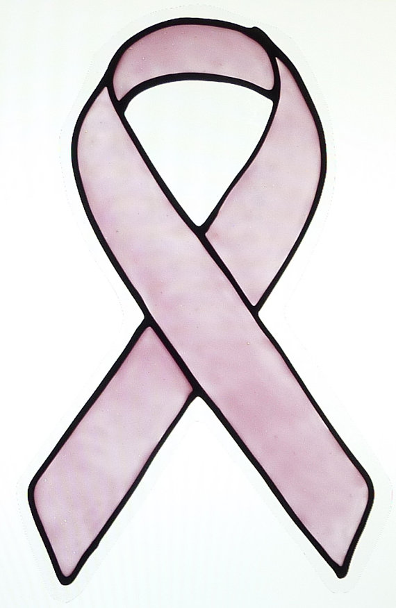 Awareness ribbon PinkBreast Cancer ribbon window by barbaranovak