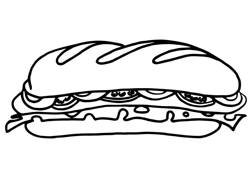 Coloring page sub sandwich - img 10483.