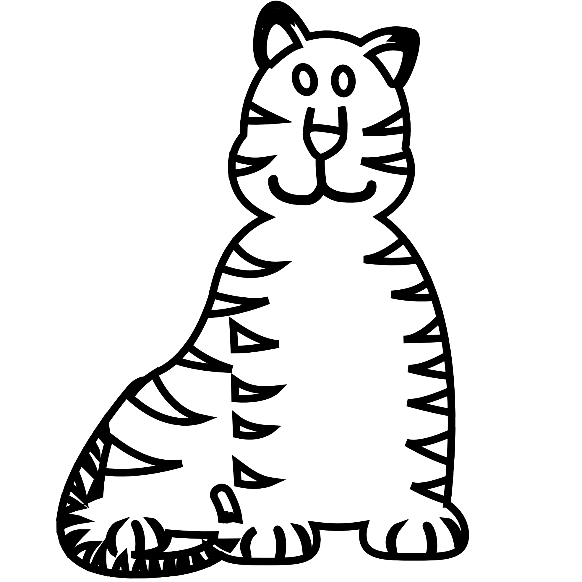 clipartist.net » Clip Art » Animal Tiger Black White Black White ...