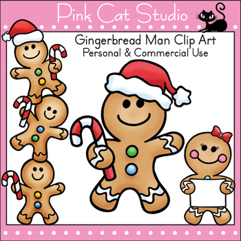 CHRISTMAS GINGERBREAD MAN CLIP ART: PERSONAL & COMMERCIAL USE ...