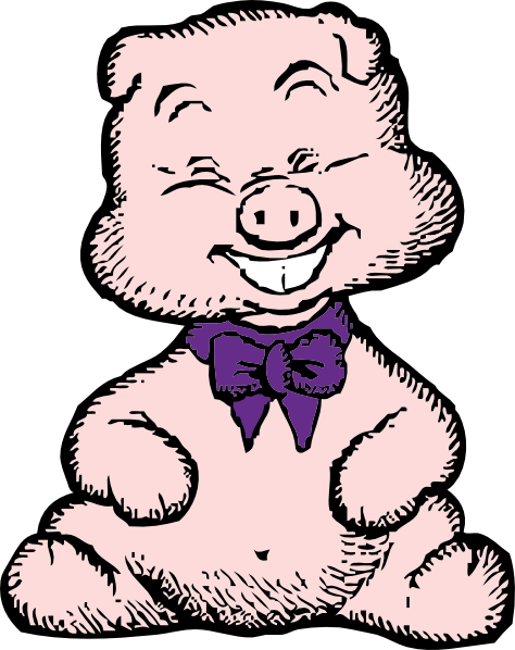 Laughing Pig clip art Free Vector / 4Vector
