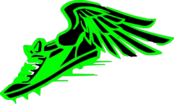 Winged Foot, Green And Black clip art - vector clip art online ...