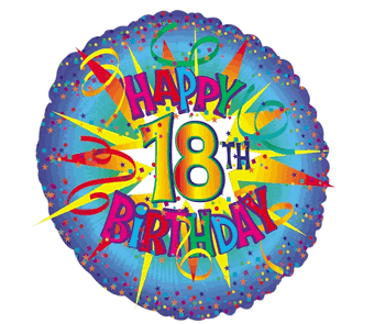 Happy 18th Birthday - large foil helium balloon | Teddy, Wine,...