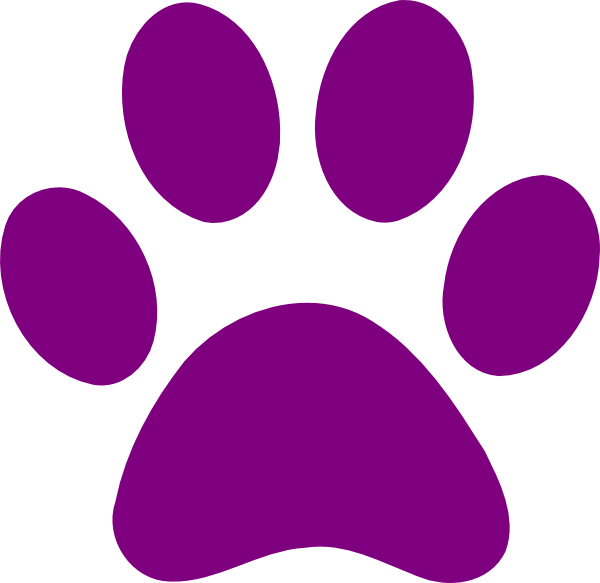 Purple Paw Print clip art - vector clip art online, royalty free ...