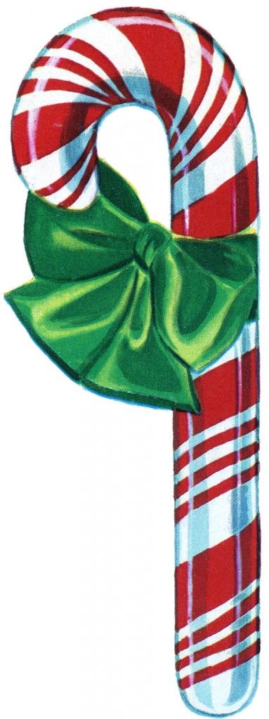 Free Vintage Christmas Clip Art - Candy Cane