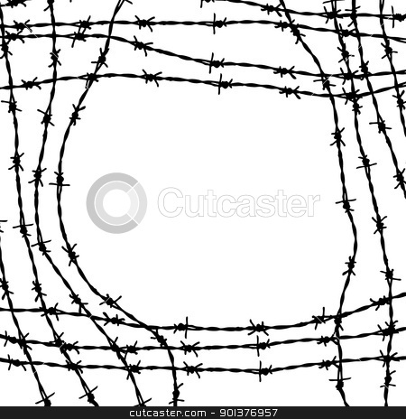 barbed wire frame stock vector