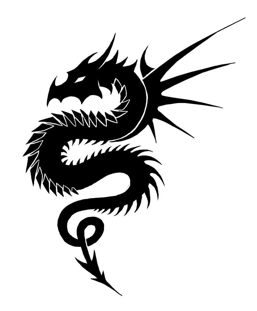 Tribal Dragon -Black and white by Zeila on deviantART