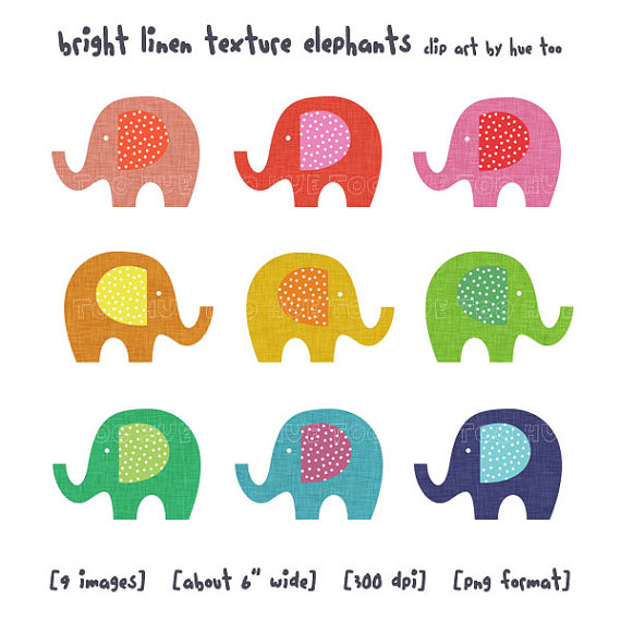 elephant clip art rainbow elephant clipart bright colors by huetoo