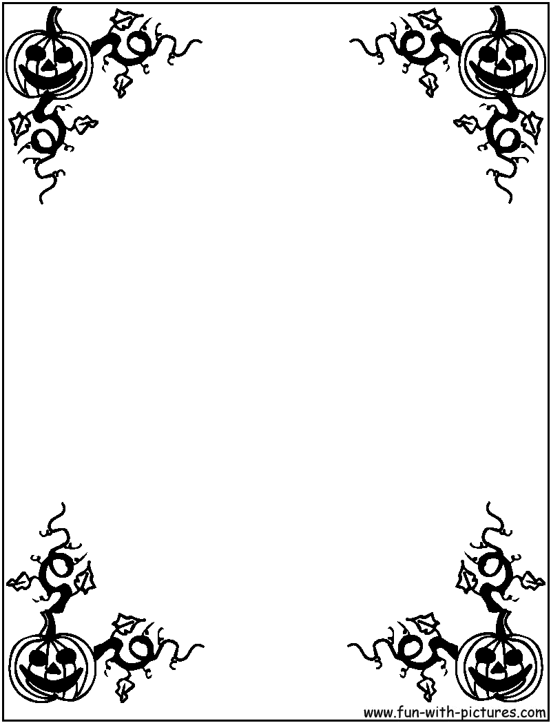 Halloween border Colouring Pages
