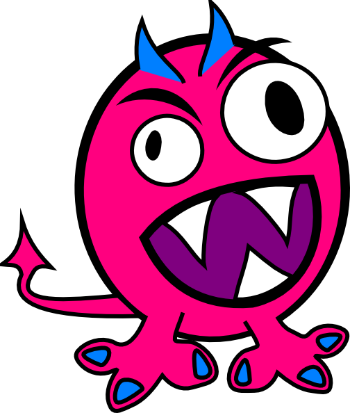 Pink And Blue Monster clip art - vector clip art online, royalty ...