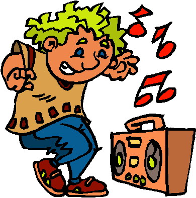 Listening to Music Clipart