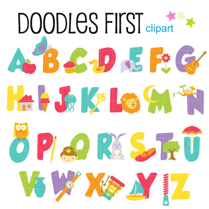 Baby Alphabet Letter Art Digital Clip Art for Scrapbooking Card Makin…