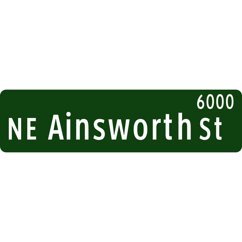 Clipart - Portland Oregon street name sign -- NE Ainsworth Street