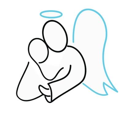Guardian Angel Outline Clipart Graphic