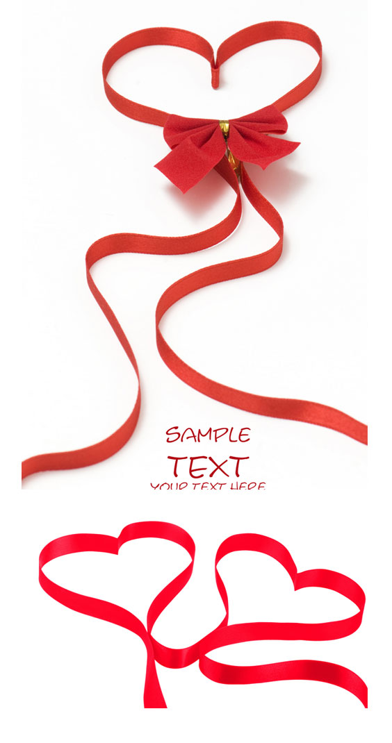 Red ribbons of love 2 PSD | Festivals PSD