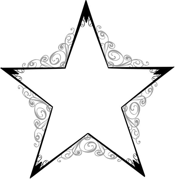 Star Fancy Scrollwork Clip Art Download