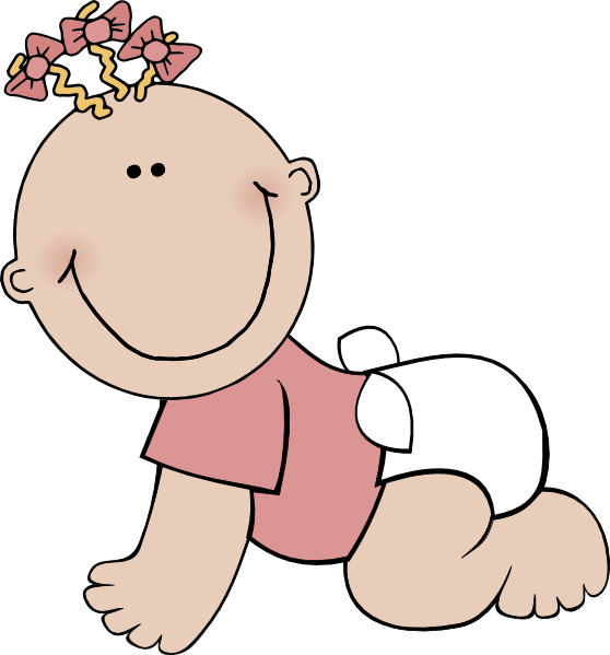 Baby Girl Crawling clip art - vector clip art online, royalty free ...
