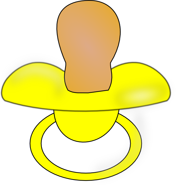 Pacifier Yellow clip art - vector clip art online, royalty free ...