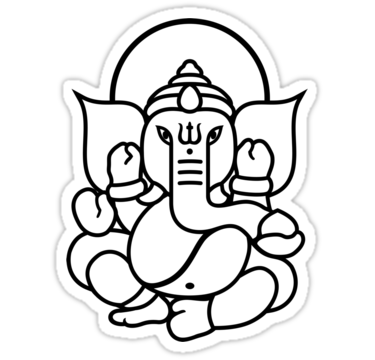 Ganesh Ganesa Ganapati 3 (black outline)" Stickers by MysticIsland ...