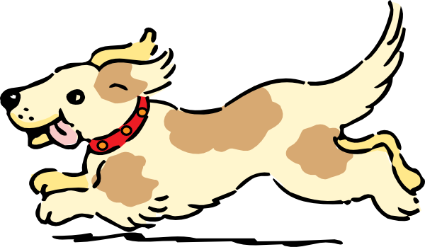 Happy Running Dog clip art - vector clip art online, royalty free ...