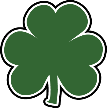 Shamrock Graphic with Black and White Outline Borders - ClipArt ...