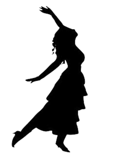 Dancing Girl Silhouette image - vector clip art online, royalty ...