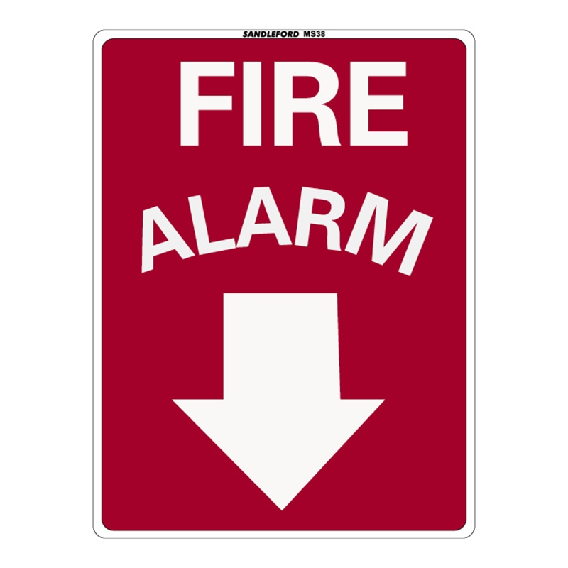 Sandleford 300 x 225mm Plastic Fire Alarm Sign Ms38 I/N 3291312 ...
