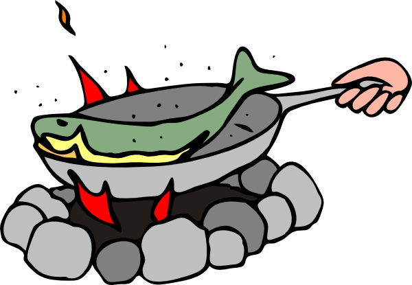 Frying Fish clip art - vector clip art online, royalty free ...