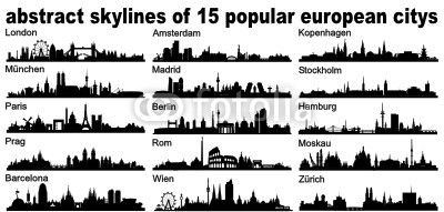InkShuffle | Europe European Skyline Silhouette