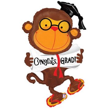 Amazon.com: "Congrats Grad" Graduation Monkey 49" Balloon Mylar ...