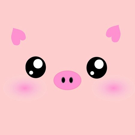 3dRose lsp_113123_2 Kawaii Pig Face Cute Pink Minimalist Farm ...