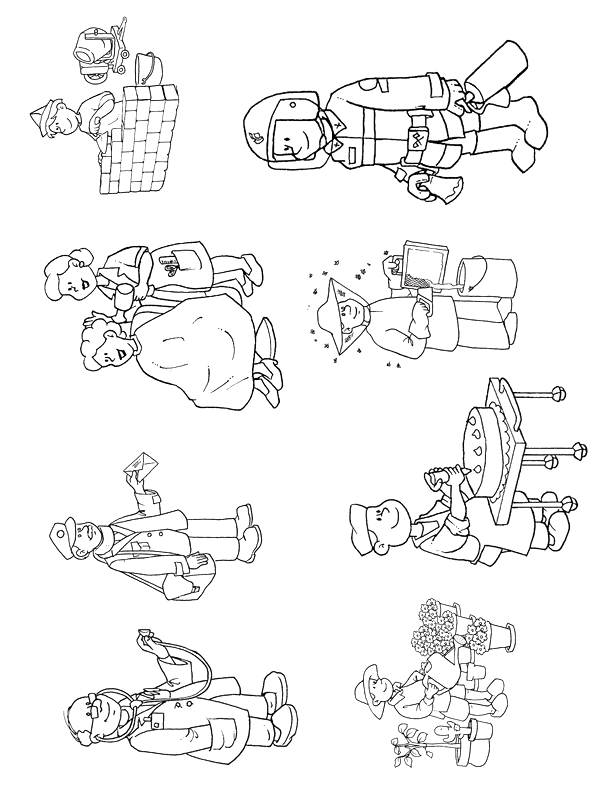 Free coloring pages of professions in