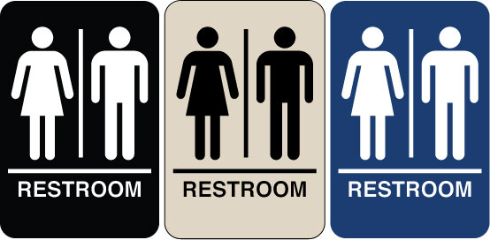 6" x 9" Braille Sign - Men's & Women's Restroom