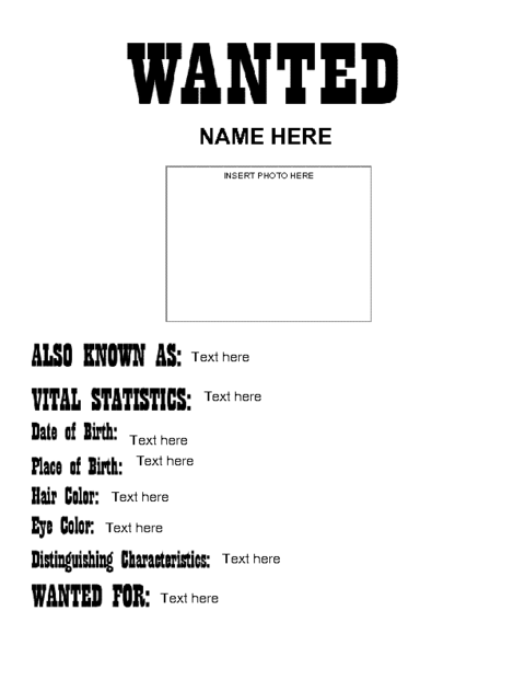 Education World: Wanted Poster Icebreaker Template